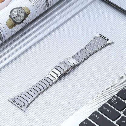 Stainless steel Apple Watch 46mm strap with secure fit clasp

