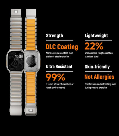 VoltSteel Link Band scratch resistant Apple Watch strap premium finish