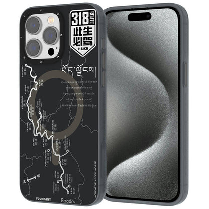 iPhone 13 Pro Max travel case with black matte map finish

