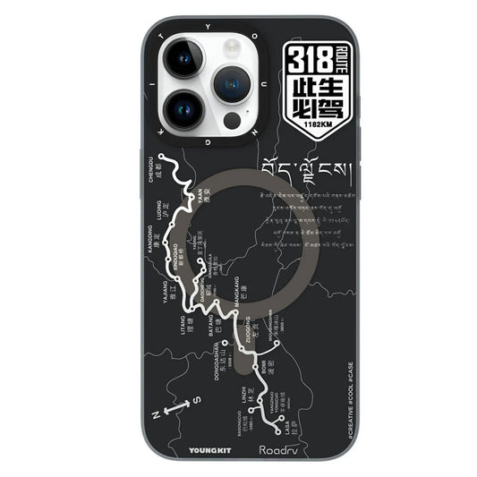 Nomad Map Cover with Route 318 design for iPhone 13 Pro Max

