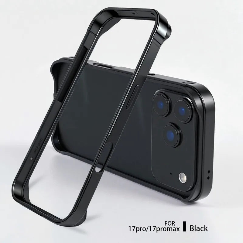 GhostEdge Pro metal bumper case for iPhone 17 Pro Max with raised camera protection