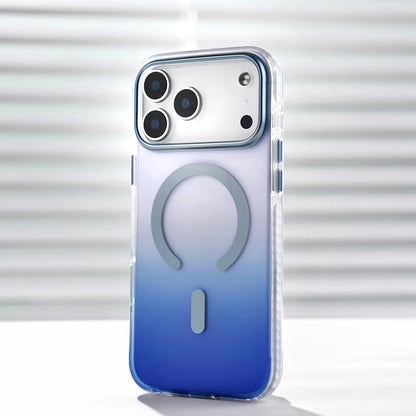 Shock-absorbing gradient blue MagSafe case for daily use