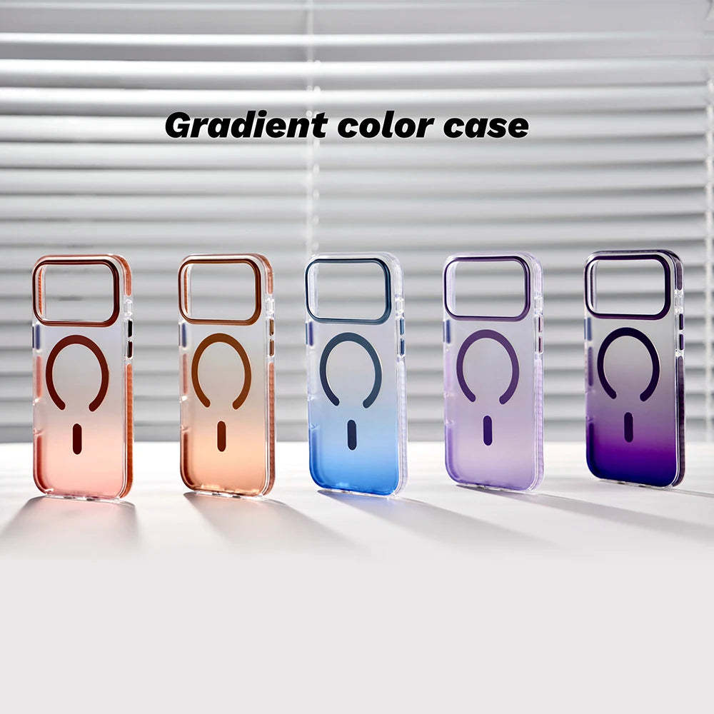 MagSafe-enabled blue gradient iPhone cover with precise cutouts