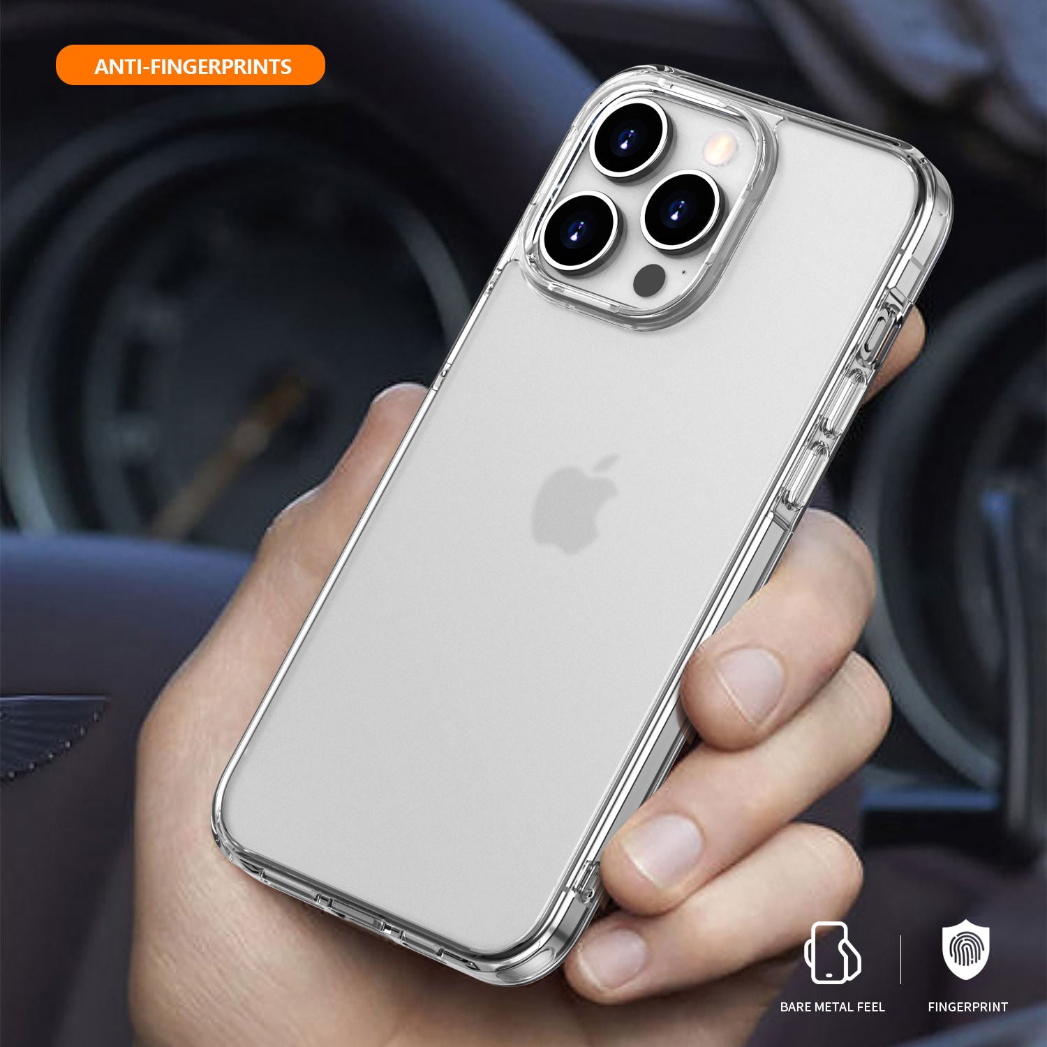 Precise camera cutout on frosted matte case with raised lens protection