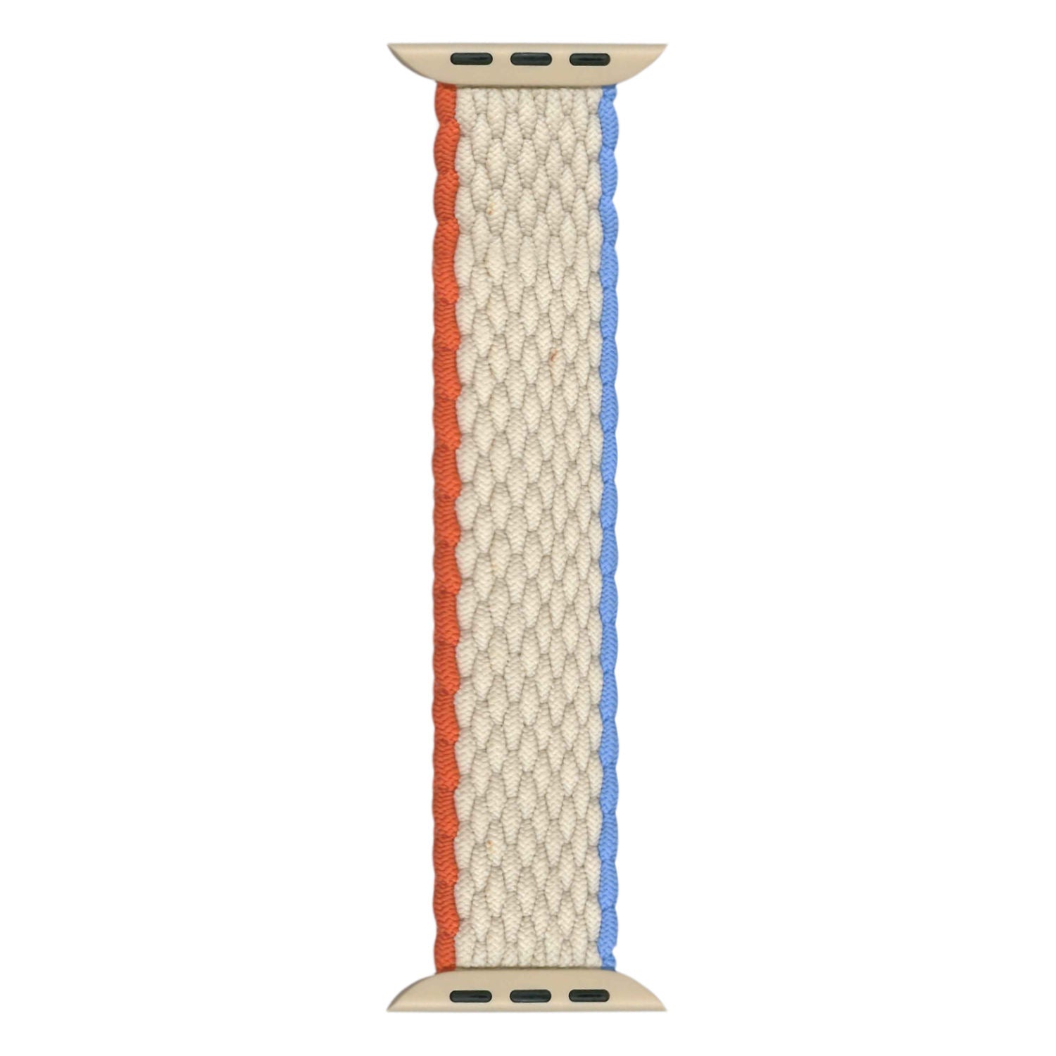 Stylish braided nylon Apple Watch strap featuring a premium tricolor woven design for daily wear.