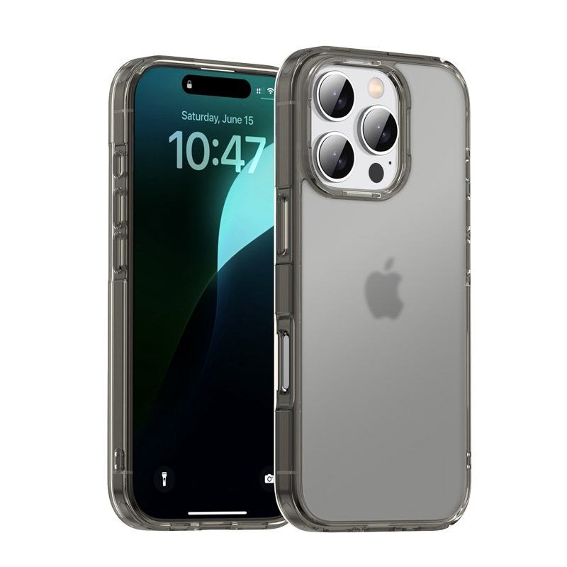 Lightweight frosted matte case held in hand for texture preview