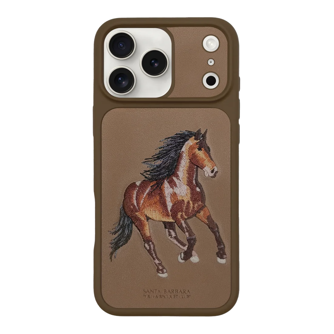 PoloRide Elite Edition Case for iPhone 17 Pro – Luxury Leather Horse Embroidery Back Cover