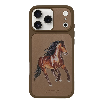 PoloRide Elite Edition Case for iPhone 17 Pro – Luxury Leather Horse Embroidery Back Cover