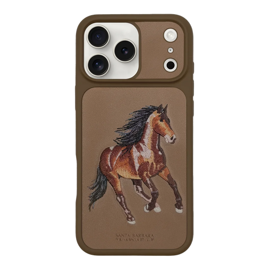 PoloRide Elite Edition Case for iPhone 17 Pro – Luxury Leather Horse Embroidery Back Cover