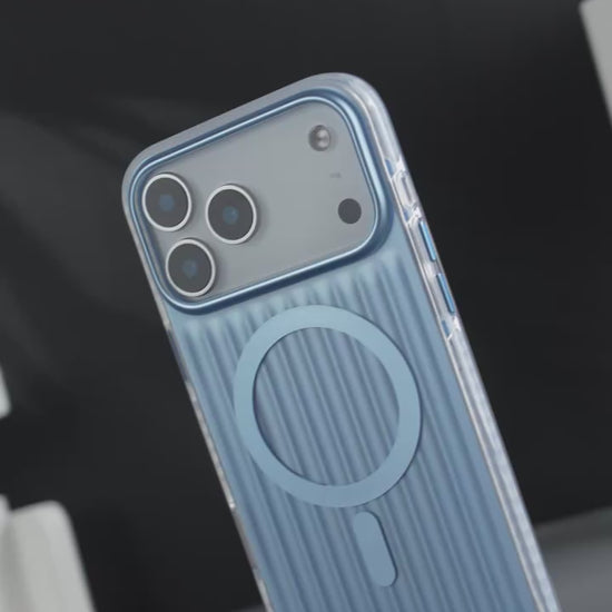 Sleek StormCore Impact Case in hand displaying anti-yellowing finish and scratch-resistant clarity