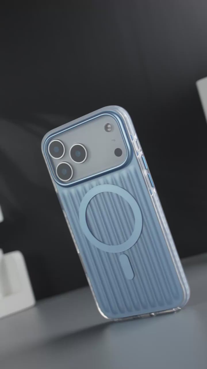 Sleek StormCore Impact Case in hand displaying anti-yellowing finish and scratch-resistant clarity