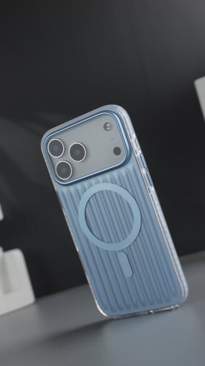 Sleek StormCore Impact Case in hand displaying anti-yellowing finish and scratch-resistant clarity