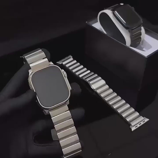 Professional-grade stainless steel link band accessory for Apple Watch